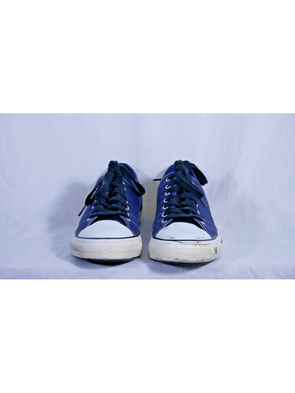 Hurley Men's Canvas Low Top Sneakers Navy White Size 10.5 Casual Lace-Up Shoes